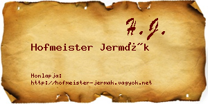Hofmeister Jermák névjegykártya